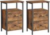 Vasagle Nachttisch (2-St), mit 2 Schubladen, Industrie-Design, 38 x 28 x 60 cm Bild 1