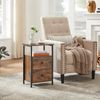 Vasagle Nachttisch (2-St), mit 2 Schubladen, Industrie-Design, 38 x 28 x 60 cm Bild 3