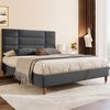 Polsterbett 140x200 cm aus Leinen mit Stauraum – klassisches Design und hoher Liegekomfort Bild 4