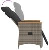 vidaXL 3-tlg. Bistro-Set mit Kissen Grau Poly Rattan 365679 Bild 5