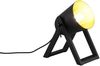 LED Tischleuchte Naturholz & Metallschirm Schwarz/Gold, Höhe 21cm Bild 2