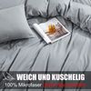 Bettwäsche 200x220 Grau Mikrofaser bügelfrei knitterfrei Bettbezug Kissenbezug Bild 2