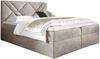 MEBLINI Boxspringbett BARDO 200x200 cm mit Bettkasten – H3/Beige Samt Polsterbett - Gepolstert Doppelbett mit Matratze und Topper - Polsterbett mit Stauraum - Bett mit Kopfteil – Stauraumbett Bild 2