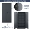 Aktenschrank abschließbar JAN - 5 Ebenen verstellbar, Flügeltüren | Metallschrank Werkstatt Mehrzweckschrank Büroschrank aus Stahl Werkzeugschrank, 185x90x40cm Anthrazit Bild 5