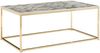 Couchtisch 100x60x40cm Marmoroptik Weiß Gold Metallgestell Eckig Wohnzimmer Bild 2