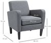 HOMCOM Sessel Relaxsessel (Polstersessel, 1-St, Einzelsessel), Leinenstoff Hellgrau 66 x 72 x 74 cm Bild 3