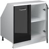 Dachschrägenschrank Rion Schwarz Hochglanz 80 x 81.6 cm mit 2 Türen, Schrankkorpus 60 cm Tiefe Vicco Bild 4