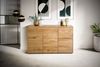 Sideboard >KM-0662< 3 Türen, 2 Schübe, 2 Böden, Wildeiche massiv - 149x89x40cm (BxHxT) Bild 3