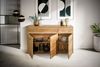 Sideboard >KM-0662< 3 Türen, 2 Schübe, 2 Böden, Wildeiche massiv - 149x89x40cm (BxHxT) Bild 5