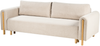 Schlafsofa 3-Sitzer KVAM Bouclé Hellbeige mit Stauraum Bild 5