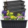 Hausfelder Blumenkasten Balkonkasten mit Wasserstandsanzeiger, Pflanzkasten 4er Set, 60cm (4er Set, 4 St, Jedes Set enthält: Füllstandsanzeiger, Boden, Pflanzkasten), Blumenkästen UV- und witterungsbeständig für innen und außen, matt Bild 2