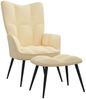vidaXL Relaxsessel mit Hocker Cremeweiß Samt [328093] Bild 2