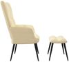 vidaXL Relaxsessel mit Hocker Cremeweiß Samt [328093] Bild 4