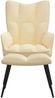 vidaXL Relaxsessel mit Hocker Cremeweiß Samt [328093] Bild 3
