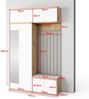 Garderoben-Set Aura Version 9: Kleiderschrank mit Polsterpaneelen, Schuhschrank Flur und Eingangsbereich (weiß/Artisan-Eiche /Trinity 27), 225 x 40 x 140 cm Bild 2