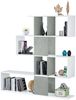 Dmora Aracnidi-Bücherregal, Bücherregal mit 7 Fächern, modernes Büroregal, Wandschrank mit Regalen, 145 x 29 x 145 cm, Weiß und Zement Bild 4