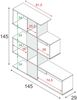 Dmora Aracnidi-Bücherregal, Bücherregal mit 7 Fächern, modernes Büroregal, Wandschrank mit Regalen, 145 x 29 x 145 cm, Weiß und Zement Bild 3