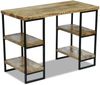Büroschreibtisch mit Ablagen, Mangoholz/ Stahl, 110 × 50 × 76 cm Bild 2