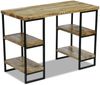Büroschreibtisch mit Ablagen, Mangoholz/ Stahl, 110 × 50 × 76 cm Bild 4