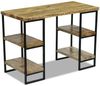 Büroschreibtisch mit Ablagen, Mangoholz/ Stahl, 110 × 50 × 76 cm Bild 5