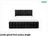 MEBLINI Polsterbett 160x200 mit Lattenrost mit Matratze – ANDREA – Schwarz Boucle – Doppelbett mit Bettkasten - Stauraumbett - Kopfteil Bett mit Stauraum Bild 5