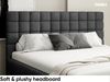 MEBLINI Polsterbett 160x200 mit Lattenrost mit Matratze – ANDREA – Schwarz Boucle – Doppelbett mit Bettkasten - Stauraumbett - Kopfteil Bett mit Stauraum Bild 4