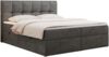 Boxspringbett mit Kopfteil und Topper, Doppelbett - RICO - 140x200cm - Dunkelgrau Velours - H3 Bild 3