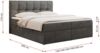 Boxspringbett mit Kopfteil und Topper, Doppelbett - RICO - 140x200cm - Dunkelgrau Velours - H3 Bild 5