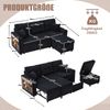 Mehrfunktionales Sofa, Stauraum und Ausziehbett, USB-C, Ambientebeleuchtung, Getränkehalter und breite Armlehnen, Cordbezug Bild 3