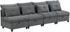 Sofa 4‑Sitzer modular mit variabler Sitzfläche, verstecktem Stauraum und Schlaffunktion, Chenille, Antique Gray,274x76x87 cm Bild 3