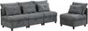 Sofa 4‑Sitzer modular mit variabler Sitzfläche, verstecktem Stauraum und Schlaffunktion, Chenille, Antique Gray,274x76x87 cm Bild 4