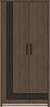 Forte EUFEMIUS Kleiderschrank 90 95, moderner Schrank mit dekorativer Fräsung, Dunkelbraun|Schwarz Eiche Holzdekor, 91,5 cm breit x 198,3 cm hoch x 52,7 cm tief Bild 2