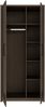 Forte EUFEMIUS Kleiderschrank 90 95, moderner Schrank mit dekorativer Fräsung, Dunkelbraun|Schwarz Eiche Holzdekor, 91,5 cm breit x 198,3 cm hoch x 52,7 cm tief Bild 4
