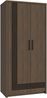 Forte EUFEMIUS Kleiderschrank 90 95, moderner Schrank mit dekorativer Fräsung, Dunkelbraun|Schwarz Eiche Holzdekor, 91,5 cm breit x 198,3 cm hoch x 52,7 cm tief Bild 3