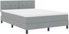 vidaXL Boxspringbett mit Kopfteil Hellgrau 140 x 200 cm Stoff 3338692 Bild 4