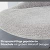 KHG Esszimmerstuhl drehbar, Drehstuhl mit Armlehnen Webstoff Hellgrau, Metallgestell pulverbeschichtet, Küchenstuhl, Polsterstuhl, Essstuhl, Armlehnstuhl, für Esszimmer Küche Büro Bild 5