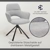 KHG Esszimmerstuhl drehbar, Drehstuhl mit Armlehnen Webstoff Hellgrau, Metallgestell pulverbeschichtet, Küchenstuhl, Polsterstuhl, Essstuhl, Armlehnstuhl, für Esszimmer Küche Büro Bild 4
