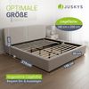 Juskys Polsterbett Salerno 180 x 200 cm – Cord Taupe, modernes Bett mit Kopf- & Fußteil, stabilem Holz- & Metallrahmen, Lattenrost, 500 kg Tragkraft Bild 3