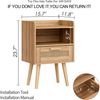 Rattan Nachttisch Schublade Holz Beine Schlafzimmer Wohnzimmer Eiche Bild 2