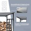 Kaminholzregal Außen mit Dach ELOS - 130x70x185cm | Metallrahmen, Inkl. Ofenhandschuh | Brennholzregal außen Brennholzunterstand Kaminholzunterstand Holzlager Bild 5