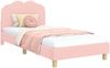 vidaXL Kinderbettgestell mit Kopfteil Rosa 90 x 190 cm Bouclé 42010974 Bild 3
