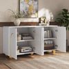 Merax Wohnzimmerschrank, Viertüriges Sideboard, Esszimmer Staurschrank mit Bogen-Goldlinien-Dekor, mit kugelförmigen Metallfüßen, Weiß Bild 2