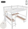 Ulife Hochbett Kinderbett Jugendbett, Schreibtisch, Geländer, mehrere Ablagen (Ohne Matratze) mit USB+Type-C Steckdose, LED Leiste, Lochbrett Bild 4