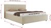 Polsterbett mit Holzlattenrost Doppelbett PAVO CLASSIC, hohe Kopfteil, Bettkasten mit Gasdruckfeder Pocket Matratze - 140 x 200 cm - Creme Strukture - VIRE LUX Bild 4
