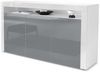 Vladon Sideboard Valencia, Kommode mit 3 Türen und 1 offenem Fach, Weiß matt/Grau Hochglanz/Weiß Hochglanz (155 x 92 x 40 cm) Bild 5