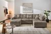 Wohnlandschaft U-Form Sofa groß Schlaffunktion Couch Bettkasten Cord Braun Taupe Bild 2