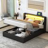 Polsterbett 140x200 cm aus PU-Leder mit großem Bettkasten, LED-Beleuchtung und Bluetooth Bild 2