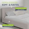 Juskys Polsterbett Salerno mit Matratze 180 x 200 cm – Cord Taupe, modernes Bett mit Kopf- & Fußteil, stabilem Holz- & Metallrahmen, Lattenrost, 500 kg Tragkraft Bild 3