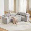 Flieks Sofa Modulare Ecksofa mit Schlaffunktion U-Form, keine Montage erforderlich 4 Teile, Multifunktional Schlafsofa Cloud Couch Chenillestoff Grau Bild 4