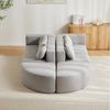 Flieks Sofa Modulare Ecksofa mit Schlaffunktion U-Form, keine Montage erforderlich 4 Teile, Multifunktional Schlafsofa Cloud Couch Chenillestoff Grau Bild 3